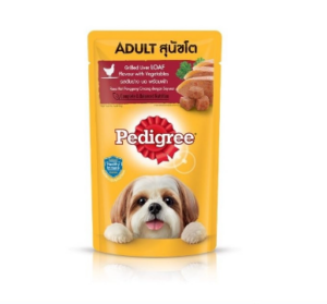 Pedigree Pouch Liver Flavour with Vegetables - อาหารเปียกสุนัข รสตับบดพร้อมผัก 130g Pedigree Pouch Liver Flavour with Vegetables - อาหารเปียกสุนัข รสตับบดพร้อมผัก 130g