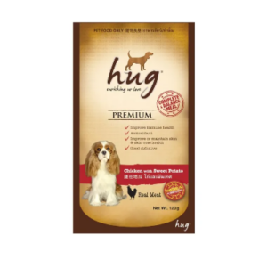 HUG Dog Food Pouch Chicken & Sweet Potato - อาหารเปียกสุนัข เกรดพรี่เมี่ยม สูตรไก่และมันเทศ 120g HUG Dog Food Pouch Chicken & Sweet Potato - อาหารเปียกสุนัข เกรดพรี่เมี่ยม สูตรไก่และมันเทศ 120g