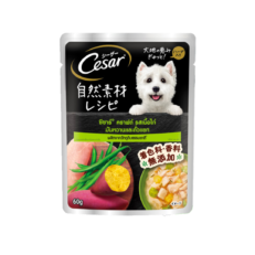 Cesar Pouch Chicken, Sweet Potato and Green Beans - อาหารเปียกสุนัข รสเนื้อไก่, มันหวานและถั่วแขก 60g