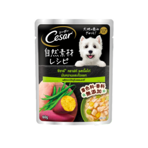 Cesar Pouch Chicken, Sweet Potato and Green Beans - อาหารเปียกสุนัข รสเนื้อไก่, มันหวานและถั่วแขก 60g Cesar Pouch Chicken, Sweet Potato and Green Beans - อาหารเปียกสุนัข รสเนื้อไก่, มันหวานและถั่วแขก 60g