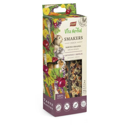 zvp-4340 Vitapol Vita Herbal Smakers Grandma's Patch - ขนมอัดแท่งสำหรับสัตว์ฟันแทะ สูตรแกรนมาแพช