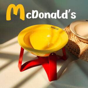 525031 Pet Bowl Elevated Ceramic Mcdonald's - ชามอาหารเซรามิกสำหรับสัตว์เลี้ยง แบบยกสูง ลายแมคโดนัลด์ (525031)