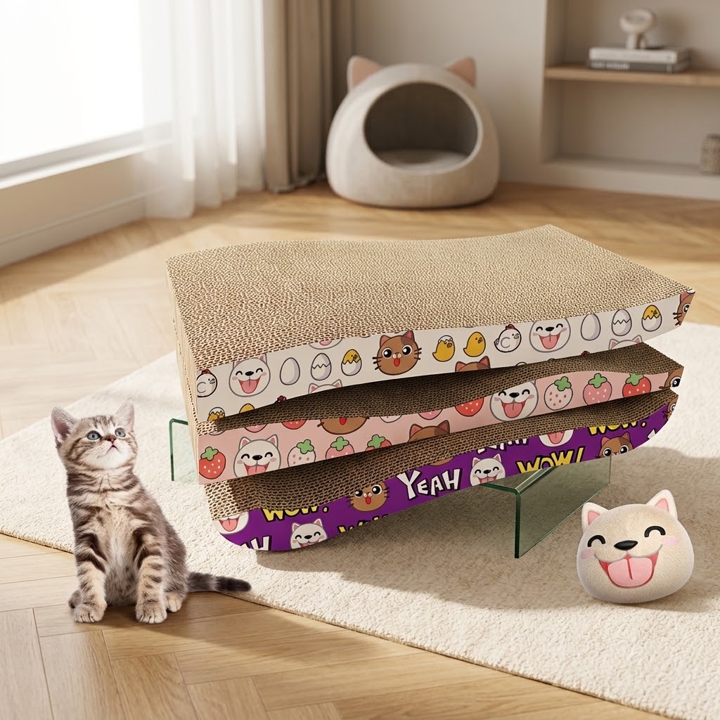 Cat Scratcher Cardboard - ที่ลับเล็บแมวทรง S/W คละแบบ(44x21cm) (526181)