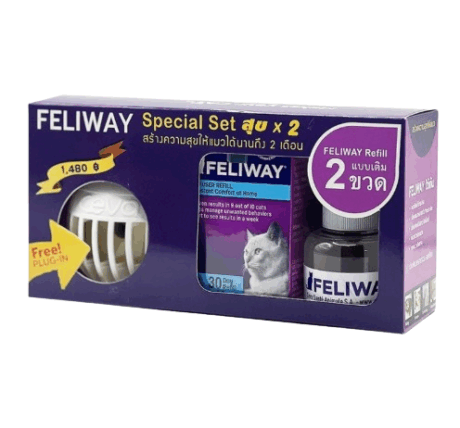 Feliway Plug-in Diffuser Refill Set x2 - ฟีโรโมนสังเคราะห์ชนิดเติมสำหรับแมว 48มล. 2ขวด