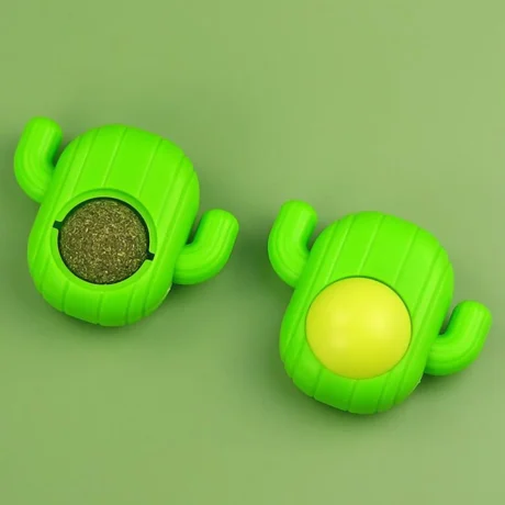 Catnip Ball Cactus Shape - แคทนิปบอล แบบติดผนัง รูปกระบองเพชร (527031)