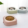 Pet Bowl - ชามใส่อาหารสแตนเลสสำหรับสัตว์เลี้ยง รุ่นยกเอียง (18x8x14.5cm) (525013)