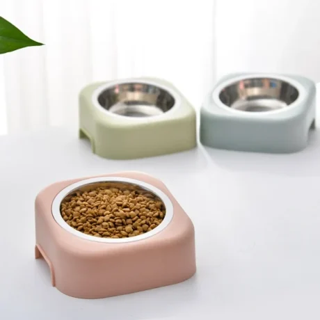Pet Bowl - ชามใส่อาหารสแตนเลสสำหรับสัตว์เลี้ยง รุ่นยกเอียง (18x8x14.5cm) (525013)