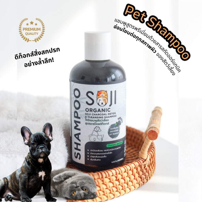 Soji Organic Shampoo Charcoal Detox Formula - แชมพูสุนัขและแมว ออร์แกนิค สูตรชาร์โคลดีท็อกส์ 250ml Soji Organic Shampoo Charcoal Detox Formula - แชมพูสุนัขและแมว ออร์แกนิค สูตรชาร์โคลดีท็อกส์ 250ml