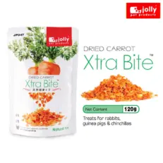 Jolly Xtra Bite Dried Carrot JP247 - แครอทอบแห้ง สำหรับสัตว์ฟันแทะ หนู แฮมสเตอร์ 120g
