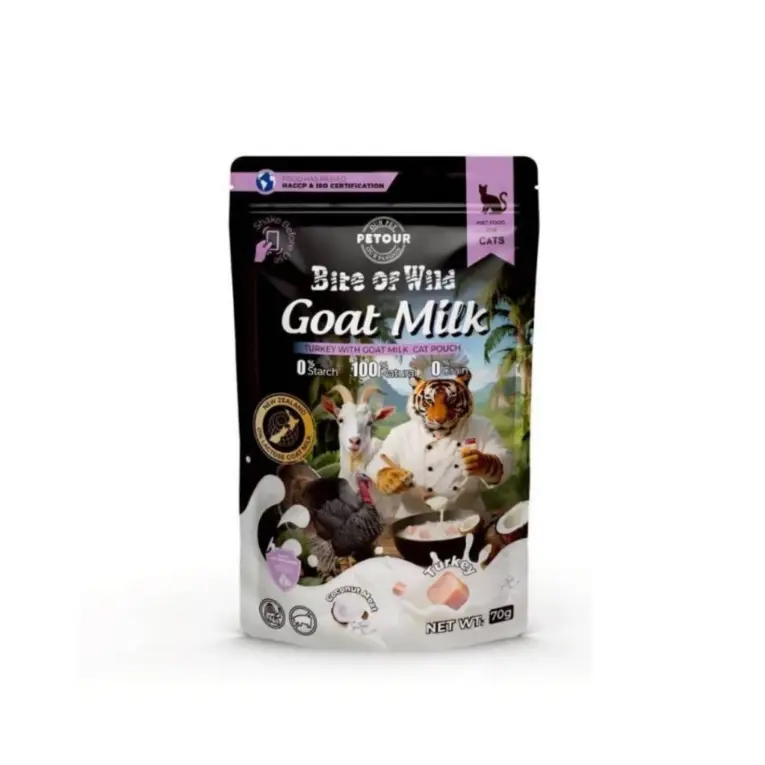 Bite of Wild Cat Food Pouch Turkey Goat Milk 70g