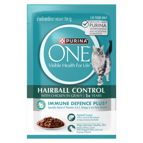 Purina One Wet Hairball Control - อาหารเปียกแมว สูตรควบคุมก้อนขน 70g (534715)
