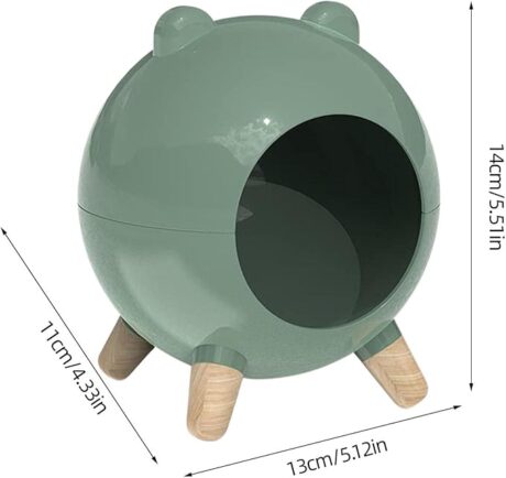 Hamster House Bear Hideout - บ้านแฮมสเตอร์ขนาดเล็ก ขาตั้งไม้ ทรงหมี (13x11x14cm)