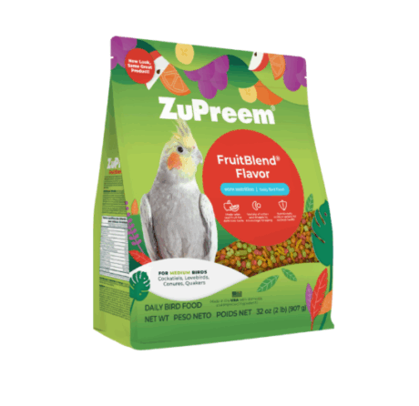 Zupreem Fruitblend Flavour with Natural Flavors M - อาหารนกเม็ดสีผลไม้ไขมันต่ำ สำหรับค็อกคาเทล เลิฟเบิร์ด 2lb (907g)