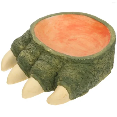 Reptile Bowl - ถ้วยอาหาร สำหรับสัตว์เลื้อยคลาน เท้าไดโนเสาร์ (10x9x8cm) (537714)