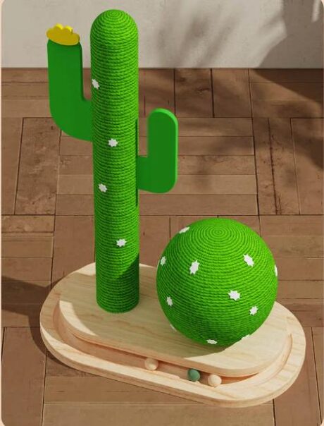 Cat Scratcher Cactus & Ball Track - ของเล่นแมว ที่ลับเล็บรูปต้นกระบองเพชรและรางลูกบอล พร้อมผงแคทนิป (44x20x35cm) (548710)