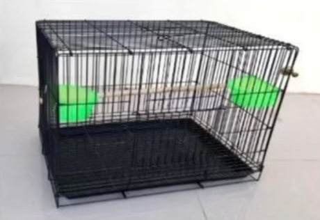 PHC Bird Cage - กรงนกหมอนเล็กพับ พร้อมที่ให้อาหาร สีฝุ่น (35x45x40cm)(550568)