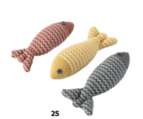 SOOS Sariya Pet Toy Catnip Wavy Line Fish Doll - ปลาแคทนิป ลายเส้นหยัก (547411)