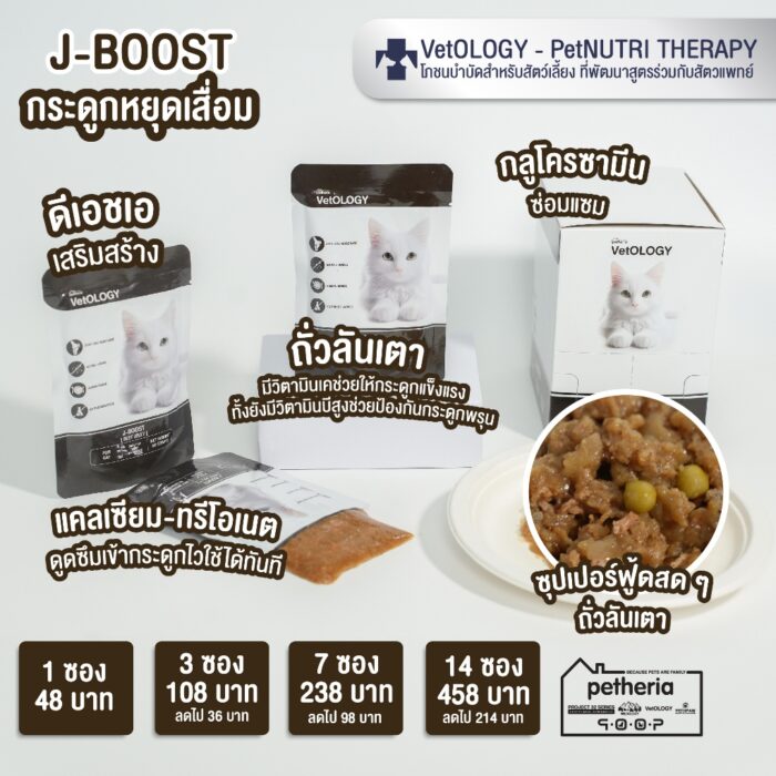 VetOLOGY J-BOOST BEEF JELLY – อาหารแมวเปียก สูตรกระดูกหยุดเสื่อม เนื้อวัวเยลลี่ 80g 80g (552830)