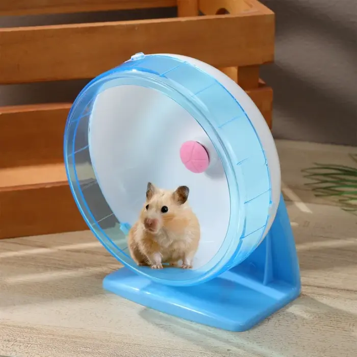 hamster_wheel_plastic Hamster Running Wheel - วงล้อวิ่งออกกำลังกายสำหรับหนูแฮมสเตอร์ ฐานตั้งพลาสติก (12cm) (502764)