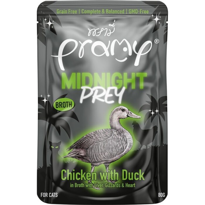 Pramy Midnight Prey Chicken with Duck in Broth 80g Pramy Midnight Prey Chicken with Duck in Broth 80g