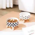 Pet Bowl Premium Stainless Steel & Plastic Anti-Slip - High-Footed Design