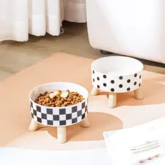 Pet Bowl Premium Stainless Steel & Plastic Anti-Slip - High-Footed Design