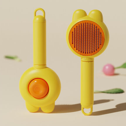 Pet Brush Self Cleaning Button