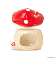 Ceramic Mushroom House - บ้านเซรามิกรูปเห็ด สำหรับหนูแฮมสเตอร์ เห็ดใหญ่แดงเปิดฝาได้ (13x13x14cm)(588767)