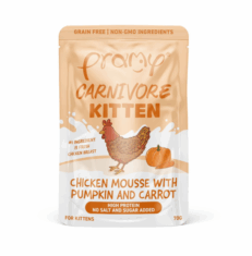 Pramy Carnivore Kitten - อาหารเปียกลูกแมว ไก่มูสกับฟักทองและแครอท 70g