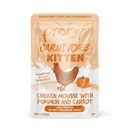 พบคำแนะนำในการเลือกกรงนกที่สมบูรณ์แบบ 7 Pramy Carnivore Kitten - อาหารเปียกลูกแมว ไก่มูสกับฟักทองและแครอท 70g