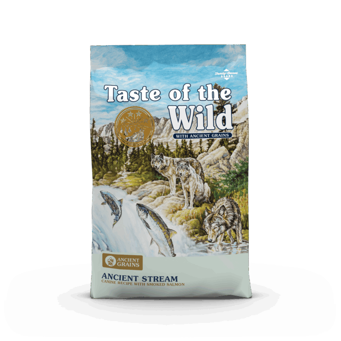 ancient-stream-dry-canine-recipe Taste of the Wild Ancient Stream - อาหารสุนัขและลูกสุนัข สูตรปลาแซลมอนรมควัน กับธัญพืชโบราณ 680g (498486)