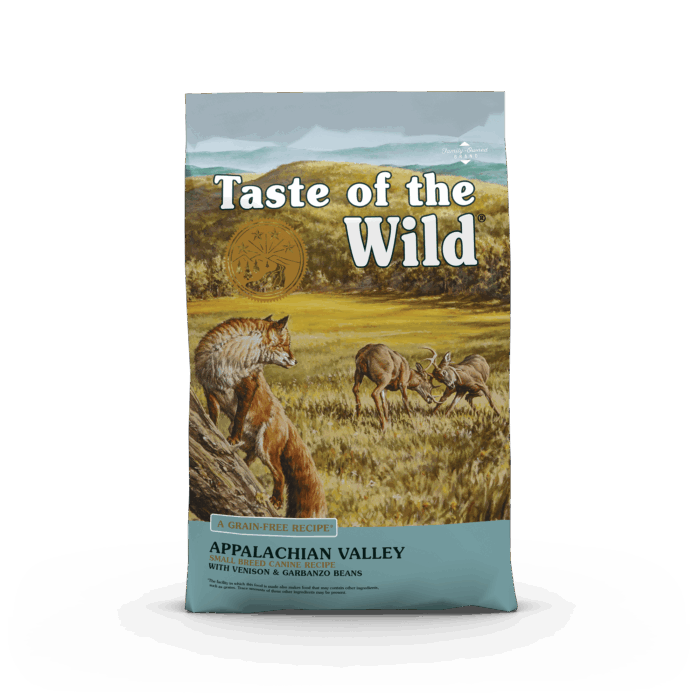 appalachian-valley-small-breed-dry-canine-recipe_1 Taste of the Wild Appalachian Valley - อาหารสุนัข สูตรเนื้อกวางย่างและถั่วการ์แบนโซ่ สำหรับสุนัขพันธุ์เล็ก 680g (523245)