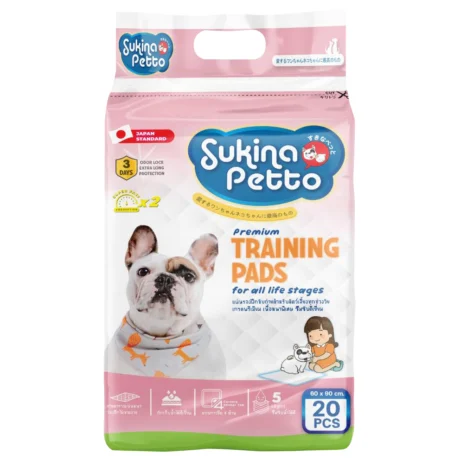 SOOS Sukina Petto Traning Pad - แผ่นรองซับอนามัยสัตว์เลี้ยง (60x90cm) (20ชิ้น/ห่อ) (589732)