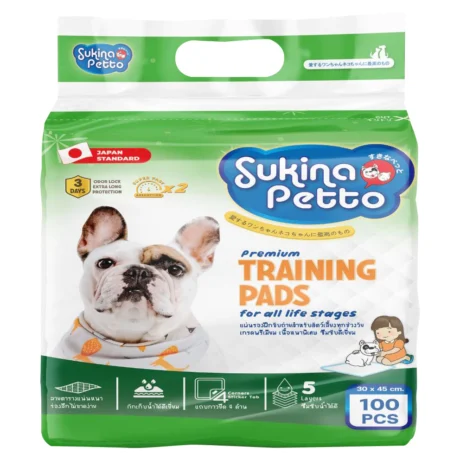 Sukina Petto Traning Pad - แผ่นรองซับอนามัยสัตว์เลี้ยง (30x45cm) (100ชิ้น/ห่อ) (589717)