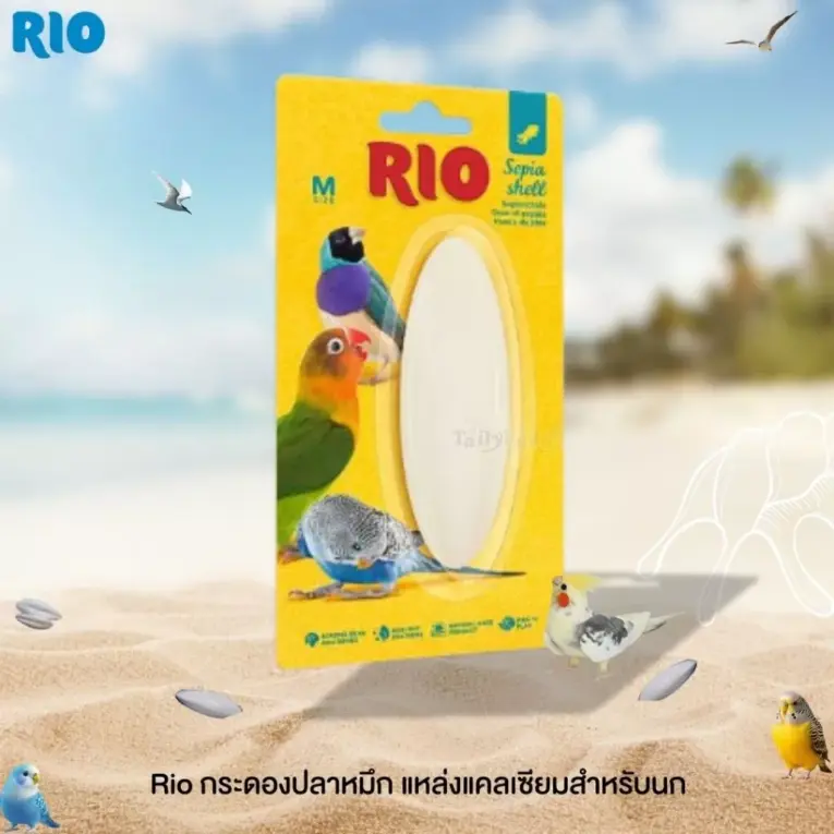 Rio Sepia Shell M - กระดองปลาหมึก ขนมเสริมแคลเซียมและแร่ธาตุ สำหรับนก Size M