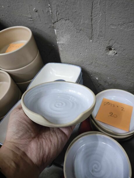 Ceramic - จานเซรามิคแบนเปิดขอบ 5นิ้ว (602209)