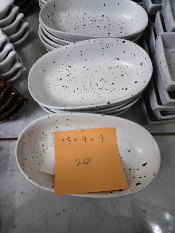 Ellipse Ceramic - ชามวงรีเซรามิค (15x9x3cm) (015808)