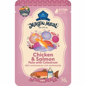 BUZZ Magic Meal Chicken & Salmon Pate With Colostrum - เนื้อไก่และปลาแซลมอน ปาเต้ ผสมโคลอสตรุ้ม 70g (790521)
