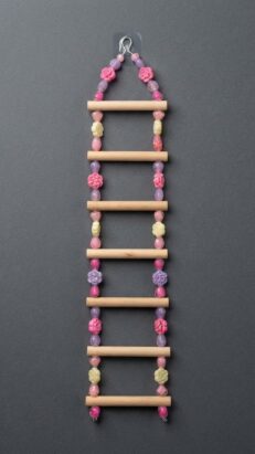 Bird Toy Wooden Bridge Colorful Beads - ของเล่นสำหรับนก สะพานไม้ลูกปัดหลากสี (797758)