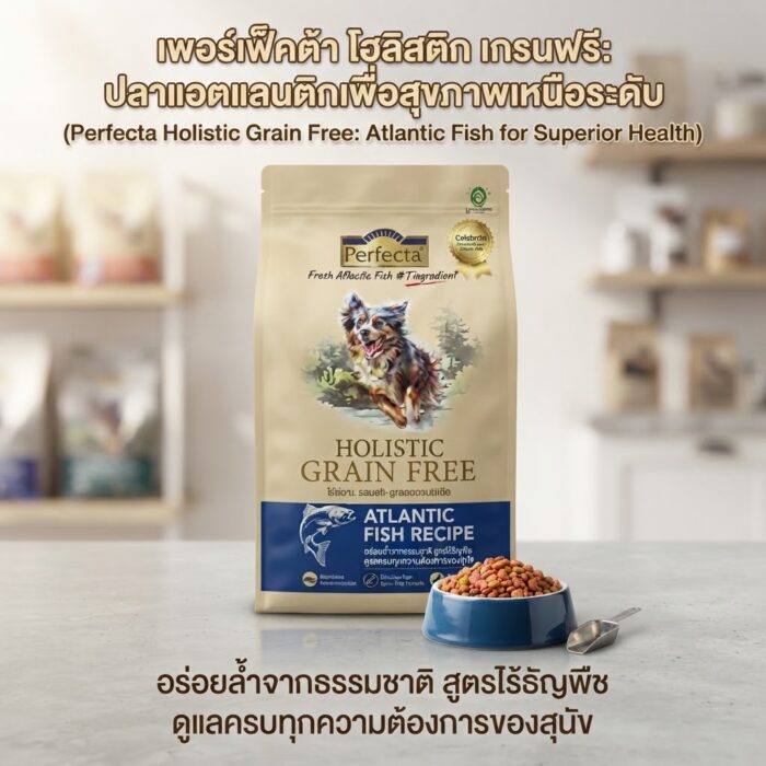 801349 Perfecta Fresh Atlantic Fish Holistic Grain Free - โฮลิสติก เกรนฟรี สูตรแอตแลนติกฟิช 2.5kg (801349)