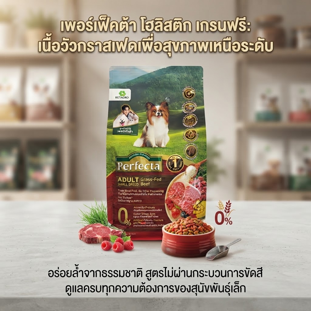 Perfecta Adult Small Breed Grass-Fed Beef - เพอร์เฟคต้า อาหารสุนัขโตพันธุ์เล็ก สูตรเนื้อวัว 1kg (801361)