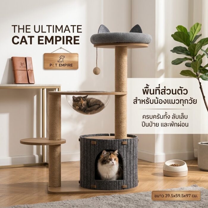 Cat Tree Condo AR5099 - คอนโดแมว (39.5x59.5x97)(808237)